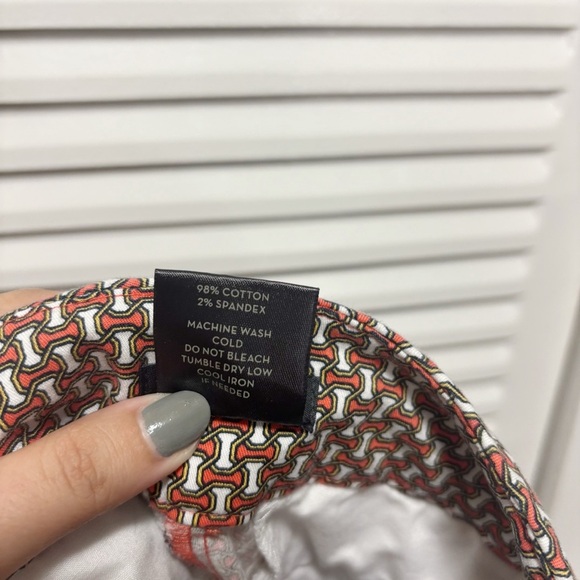 Ann Taylor Womens Stretch Cotton Orange (Multi-Colored) Curvy Capri Pants Size 2 - Picture 7 of 7